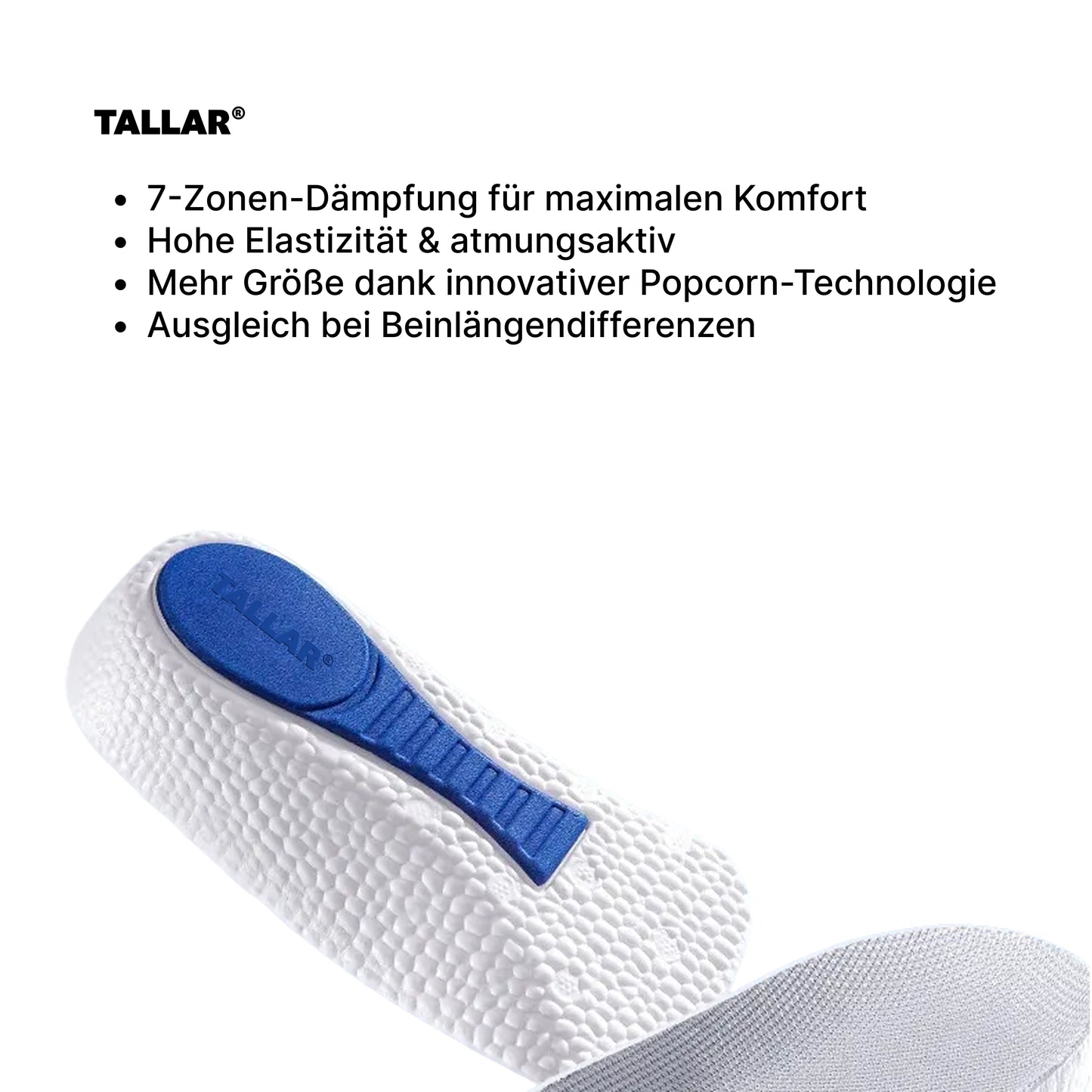 Höhensteigernde Einlegesohlen für Damen & Herren – Unsichtbare Lift Pads